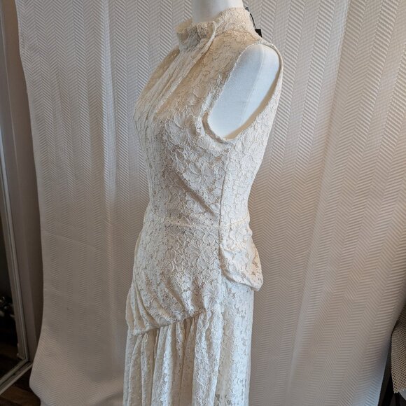 NWT Le Victoria Lace Sleeveless Bridal Dress Formal Dress Vintage Size 8 - Picture 5 of 15